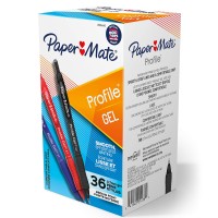 Paper Mate Gel Pen Profile Retractable Pen 07Mm Assorted 36 Count