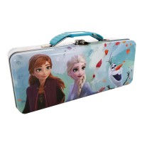 The Tin Box Company Frozen 2 Tin Pencil Box With Handle Clasp Storage Box