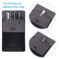 Wisdompro Pocket Protector 3 Pack Pu Leather Heavy Duty Pen Holder Pouch For Shirts Lab Coats Pants Multipurpose Holds P