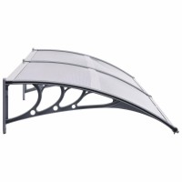 vidaXL Door Canopy Gray and Transparent 1181x315 cm PC 144822