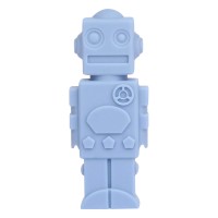 Silicone Chewable Pencil Topper Blue Robot