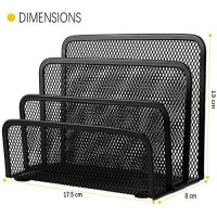 Wishacc Folder Holder Desk 2 Pack Mail Organizer Letter Holder For Desk Metal Mesh With 3 Vertical Upright Compartments