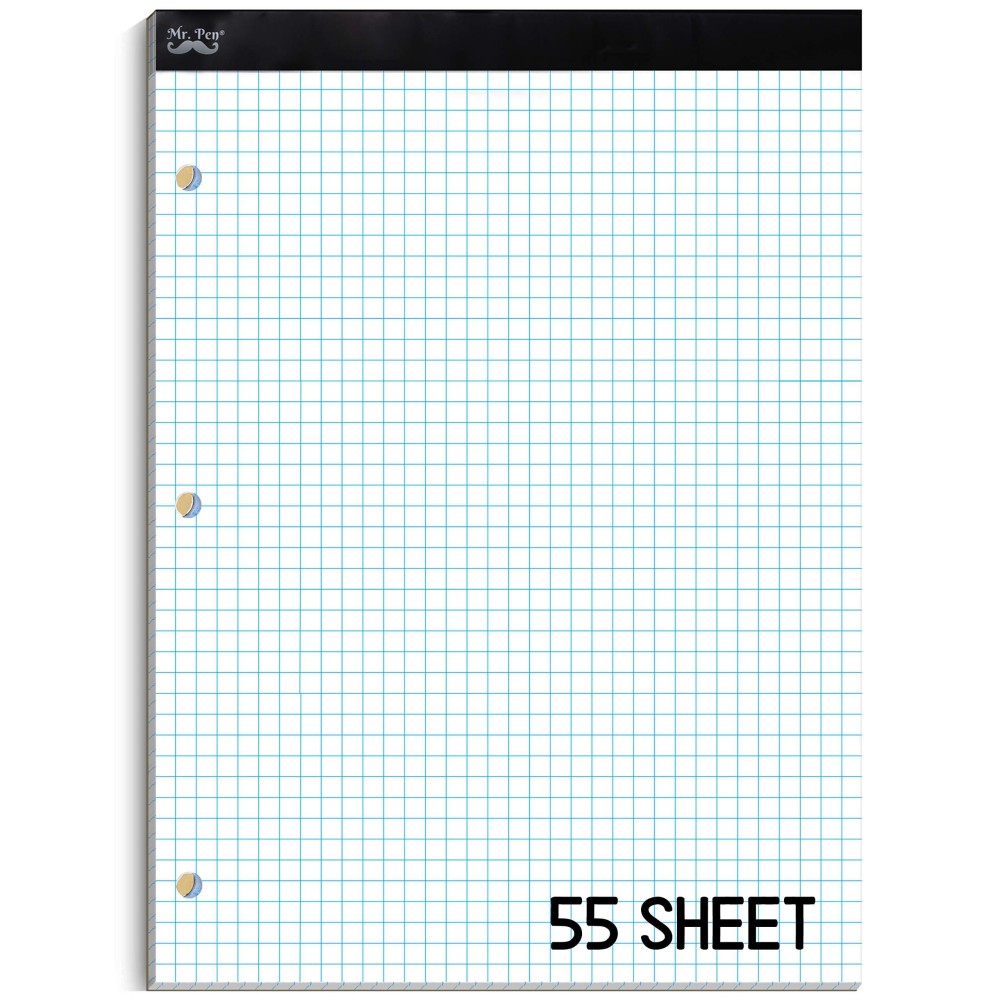 Mr Pen Graph Paper Grid Paper Pad 4X4 4 Squares Per Inch 85X11 55 Sheets 3Hole Punched Grid Paper Graph Paper P