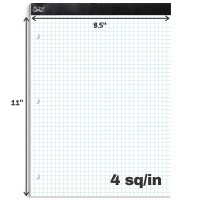 Mr Pen Graph Paper Grid Paper Pad 4X4 4 Squares Per Inch 85X11 55 Sheets 3Hole Punched Grid Paper Graph Paper P