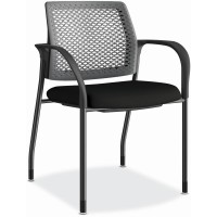 HON Ignition Chair Black Fabric Seat Charcoal Back Black Steel Frame Black Armrest