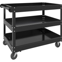 Lorell 3shelf Utility Cart 3 Shelf 400 lb Capacity 4 Casters Steel x 24 Width x 30 Depth x 32 Height Black 1 E