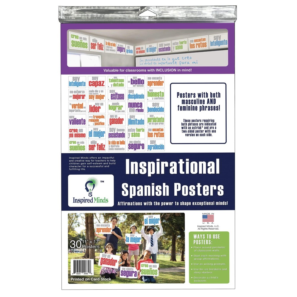 Inspired Minds Spanish Posters 11 X 17 Inches Assorted Set Of 30