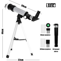 Kids Astronomical Telescope  Professional 90X Astronomical Landscape Telescope With Tripod  2 Magnification Eyepieces  1.5X Barlow Len  Early Science Educational Toys For 7+ Years Old