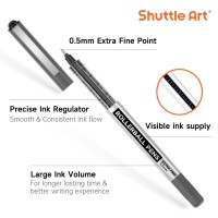 Shuttle Art Rollerball Pens 25 Pack Black Fine Point Roller Ball Pens 05Mm Liquid Ink Pens For Writing Journaling Taking Note