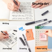 Shuttle Art Rollerball Pens 25 Pack Black Fine Point Roller Ball Pens 05Mm Liquid Ink Pens For Writing Journaling Taking Note