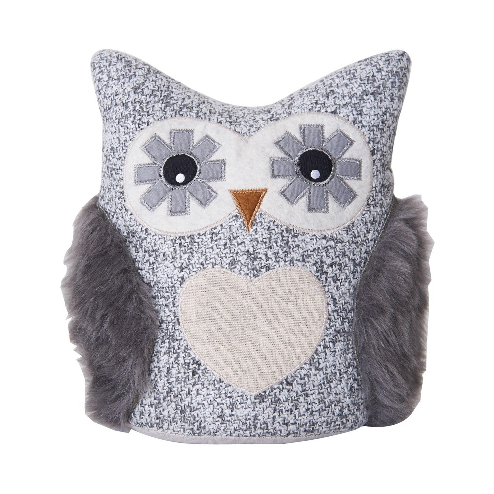 Elements Decorative Polyester Owl Door Stopper Gray