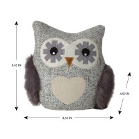 Elements Decorative Polyester Owl Door Stopper Gray