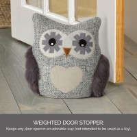 Elements Decorative Polyester Owl Door Stopper Gray