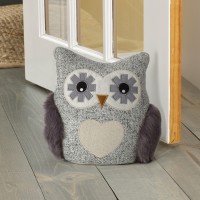 Elements Decorative Polyester Owl Door Stopper Gray