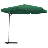 vidaXL Outdoor Parasol with UV Protective Polyester Steel Pole Green Garden Umbrella with Crank Mechanism 1181 Diameter