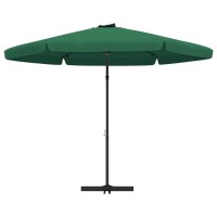 vidaXL Outdoor Parasol with UV Protective Polyester Steel Pole Green Garden Umbrella with Crank Mechanism 1181 Diameter