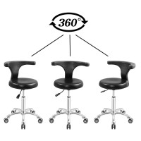 Nazalus Rolling Stool Task Chair Drafting Adjustable With Wheels And Backrest Heavy Duty For Office Kitchen Medical Dentist Shop