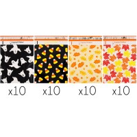 Inspired Mailers Fall Poly Mailers 10X13 Variety Pack Of 4010 Each Candy Corn Halloween Ghosts Fall Foliage Autumn Leaves