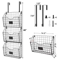 Xcosrack 3Tier Hanging Wall Files Rack With Door Hooks And 6Pcs S Shape Hooks Over The Door File Organizer Mounts On Wall Me