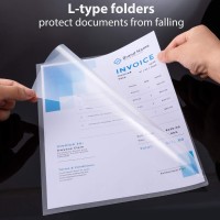 Wot I 48Pcs Plastic Clear Document Folders Ltype Folders Copy Safe Project Pockets For A4 Letter Size Sheets Transparent C