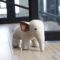 Interior Door Stopper Fabric Doorstops Decorative Elephant Lover Gift Creamy White