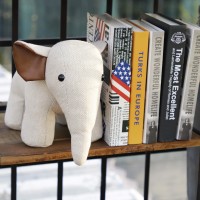 Interior Door Stopper Fabric Doorstops Decorative Elephant Lover Gift Creamy White