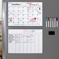 Cinch Magnetic Dry Erase Calendar Chores Chart For Kids Bundle For Fridge 2 Boards Included 17X12 6 Fine Tip Markers L