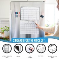 Cinch Magnetic Dry Erase Calendar Chores Chart For Kids Bundle For Fridge 2 Boards Included 17X12 6 Fine Tip Markers L