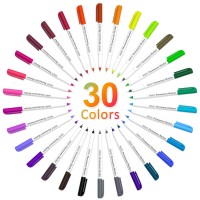 Shuttle Art Permanent Markers 30 Assorted Colors Ultra Fine Point Permanent Marker Packed In Travel Case Ideal Colored Markers