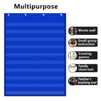 Vnom Standard Pocket Chart Clear 10 Pockets Chart For Classroom Home Heavy Duty Hanging Pocket Chart For Word Wallletter Card