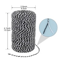 Vivifying Black And White Twine String 656 Feet 2Mm Cotton Bakers Twine For Butchers Diy Crafts Gifts Wrapping Halloween Pro