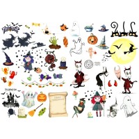 Seasonstorm Kids Happy Halloween Decoration Autocollant Stationery Scrapbooking Planner Sticker Cute Travel Toy Paper Stickers