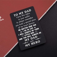 Tanwih Dad Birthday Gifts Unique - Dad My Hero I Will Always Be Your Little Girl  I Love You Dad Gifts Wallet Card From Daughter  Christmas