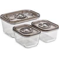 Caso Design 3Piece Food Vacuum Canister Set with Food Management App