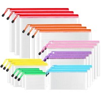 Sunee Multisize Mesh Zipper Pouches 7 Colors 21 Packs Waterresistant Zip Bag For School Office Supplies Puzzles Games Or