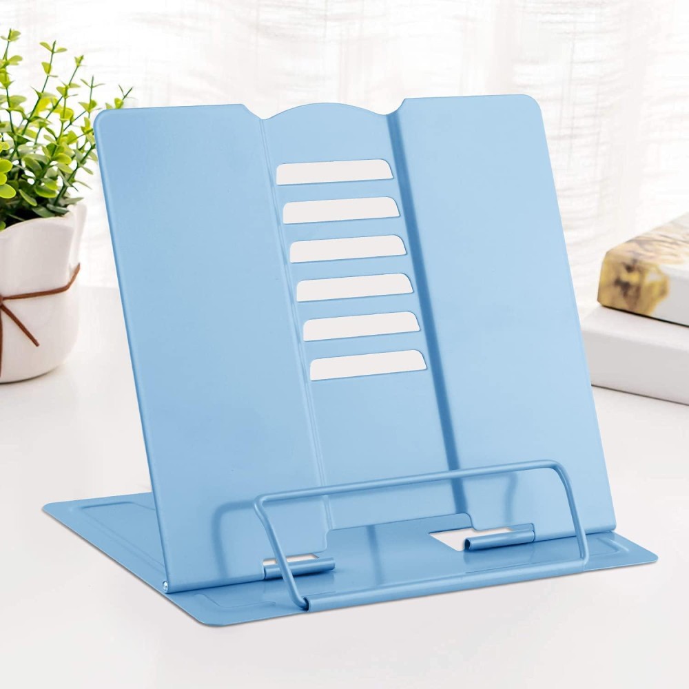 Msdada Desk Book Stand Metal Reading Rest Book Holder Adjustable Cookbook Documents Holder Bookstands For Recipes Textbook Music