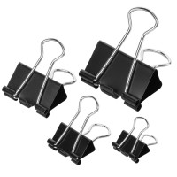 Mr Pen Binder Clips 100 Pc Assorted Sizes Black Paper Binder Clips Paper Clamps Assorted Sizes Black Clips For Paper Bl