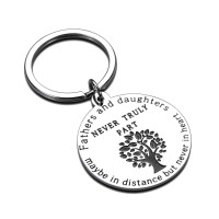 Fathers Day Keychain Gift For Dad Gift From Daughter Stepdaughter Birthday Present For Daddy Stepdad Papa Family Day For Men Sto