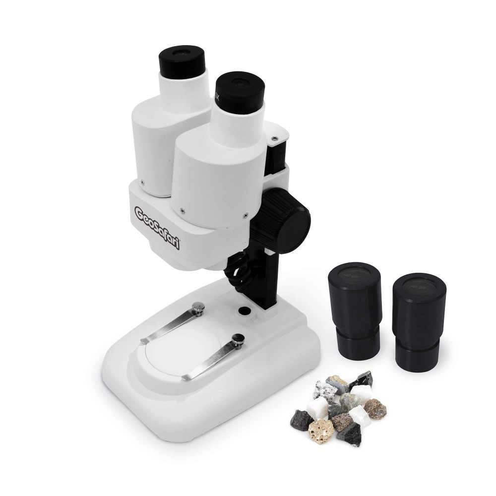 Educational Insights Geosafari Stereoscope Introductory Stereo Microscope For Kids Dual Eyepiece Up To 20X Magnification Incl