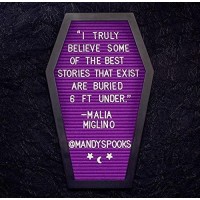 Nomnu Purple Felt Coffin Letter Board With Spooky Emojis Goth Spooky Halloween Decor Message Board For Gothic Ghouls 17X10