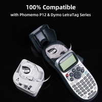 Compatible Label Tape Replacement For Phomemo P12 & Dymo Letratag Label Maker Refills Plastic  Laminated For Indoor And Outdoor Usage  0.47