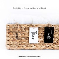 12 Black Acrylic Basket Tags Jute String Label Holders For Storage Bins Acrylic Hanging Tags Labels For Baskets Basket Lab