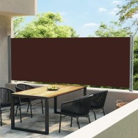 vidaXL Patio Retractable Side Awning 2362x63 Brown 313380