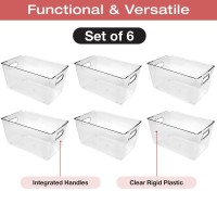 Excello Global Products 1012 X 602 X 531 Rigid Plastic Clear Storage Bins For Organizing And Storing Household Goods F