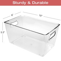 Excello Global Products 1012 X 602 X 531 Rigid Plastic Clear Storage Bins For Organizing And Storing Household Goods F