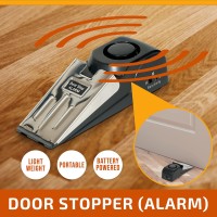 Door Stopper Alarm And Door Security Bar Bundle House Apartment School Hotel Door Security System Adjustable Door Stoppers