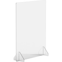 Lorell Social Distancing Barrier 24 Width x 7 Depth x 30 Height 1 Each Clear Acrylic