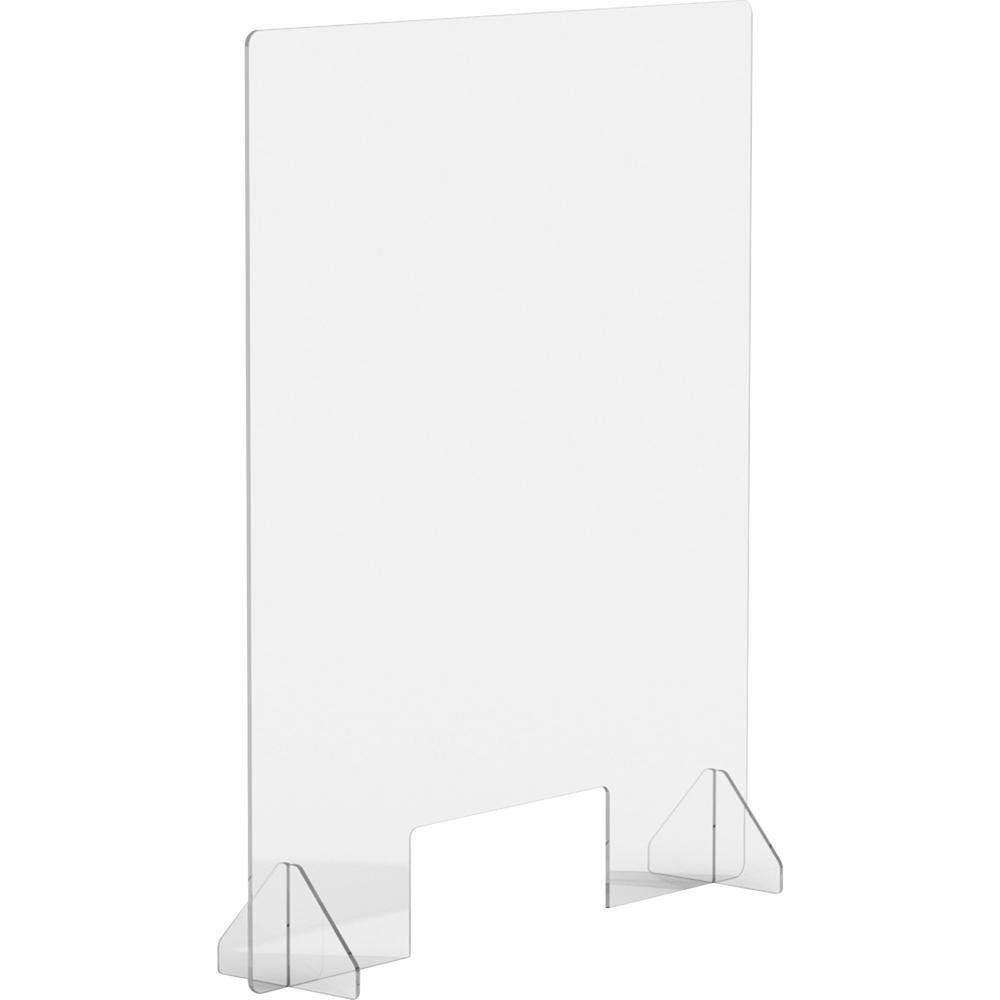 Lorell Social Distancing Barrier wCutout 30 Width x 7 Depth x 36 Height 1 Each Clear Acrylic