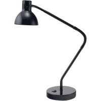 Victory Light VLight LED Gooseneck Desk Lamp 18 Height 5 W LED Bulb Glossy Black Gooseneck Energy Saving Adjustable