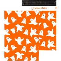 Inspired Mailers Poly Mailers 10X13100 Pack Halloween Ghosts Orange Mailing Envelopes Packing Envelopes 10X13 Poly